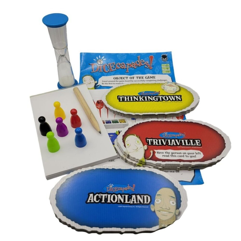 Dicecapades Gaming Replacement‎ Pieces Tokens Cards Trivia Timer Hourglass Think